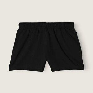 Victoria's Secret PINK | Black Curved Hem Shorts W/ Embroidered Dog | Size Large